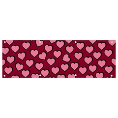 Pattern Pink Abstract Heart Love Banner and Sign 9  x 3 