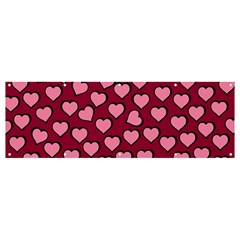 Pattern Pink Abstract Heart Love Banner and Sign 12  x 4 