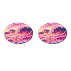 Wave Waves Ocean Sea Cufflinks (oval) by Ravend