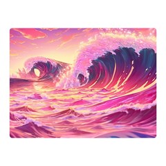 Wave Waves Ocean Sea Two Sides Premium Plush Fleece Blanket (mini) by Ravend