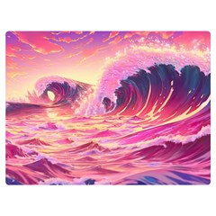 Wave Waves Ocean Sea Two Sides Premium Plush Fleece Blanket (extra Small) by Ravend