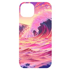 Wave Waves Ocean Sea Iphone 14 Plus Black Uv Print Case by Ravend