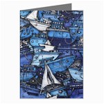 Boat Ship Background Pattern Greeting Cards (Pkg of 8) Left