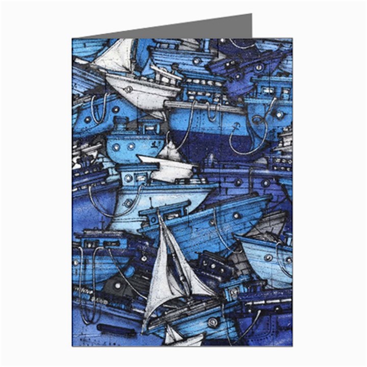 Boat Ship Background Pattern Greeting Cards (Pkg of 8)