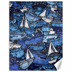 Boat Ship Background Pattern Canvas 12  X 16  by Ravend