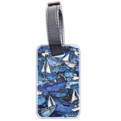 Boat Ship Background Pattern Luggage Tag (two Sides) by Ravend