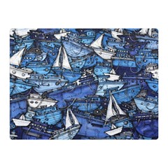 Boat Ship Background Pattern Two Sides Premium Plush Fleece Blanket (mini) by Ravend