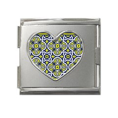 Tiles Panel Decorative Decoration Traditional Pattern Mega Link Heart Italian Charm (18mm) by Ravend