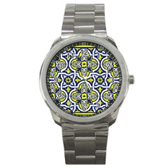 Tiles Panel Decorative Decoration Traditional Pattern Sport Metal Watch by Ravend