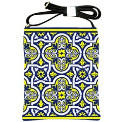 Tiles Panel Decorative Decoration Traditional Pattern Shoulder Sling Bag by Ravend