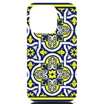 Tiles Panel Decorative Decoration Traditional Pattern iPhone 14 Pro Black UV Print Case Front