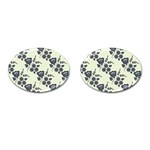 Flower Roses Rose Floral Flora Pattern Vintage Cufflinks (Oval) Front(Pair)