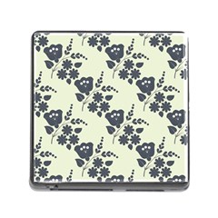 Flower Roses Rose Floral Flora Pattern Vintage Memory Card Reader (square 5 Slot) by Ravend