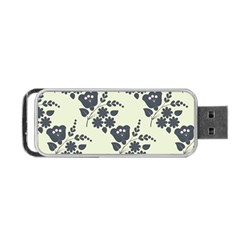 Flower Roses Rose Floral Flora Pattern Vintage Portable Usb Flash (one Side) by Ravend