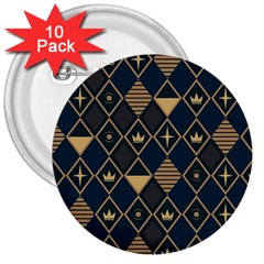 Background Non Seamless Pattern 3  Buttons (10 Pack)  by Ravend