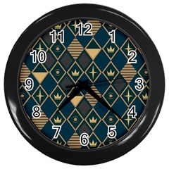 Background Non Seamless Pattern Wall Clock (Black)