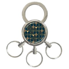 Background Non Seamless Pattern 3-Ring Key Chain