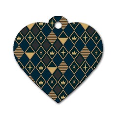 Background Non Seamless Pattern Dog Tag Heart (One Side)