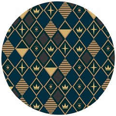 Background Non Seamless Pattern Wooden Puzzle Round