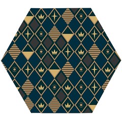 Background Non Seamless Pattern Wooden Puzzle Hexagon