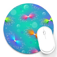 Non Seamless Pattern Blues Bright Round Mousepad