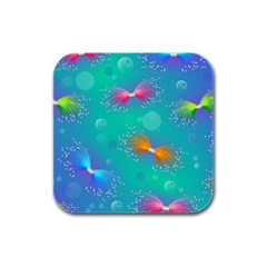 Non Seamless Pattern Blues Bright Rubber Square Coaster (4 pack)