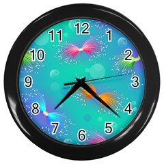 Non Seamless Pattern Blues Bright Wall Clock (Black)