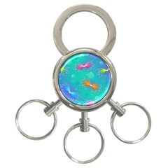 Non Seamless Pattern Blues Bright 3-Ring Key Chain