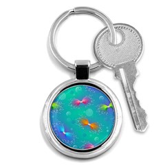 Non Seamless Pattern Blues Bright Key Chain (Round)