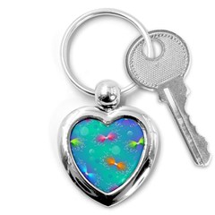 Non Seamless Pattern Blues Bright Key Chain (Heart)