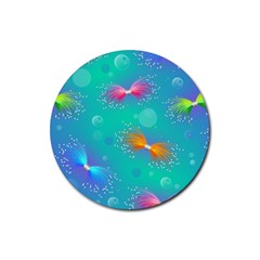 Non Seamless Pattern Blues Bright Rubber Coaster (Round)