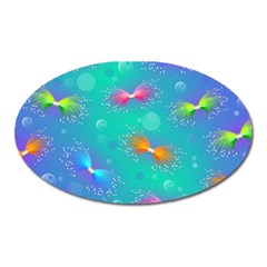 Non Seamless Pattern Blues Bright Oval Magnet