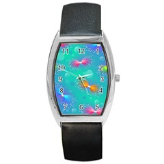 Non Seamless Pattern Blues Bright Barrel Style Metal Watch