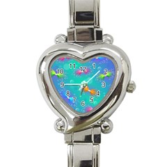 Non Seamless Pattern Blues Bright Heart Italian Charm Watch