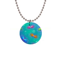 Non Seamless Pattern Blues Bright 1  Button Necklace