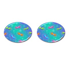 Non Seamless Pattern Blues Bright Cufflinks (Oval)