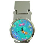 Non Seamless Pattern Blues Bright Money Clip Watches Front