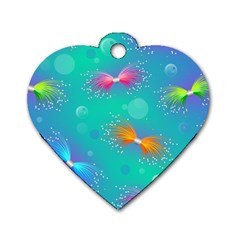 Non Seamless Pattern Blues Bright Dog Tag Heart (Two Sides)