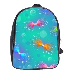 Non Seamless Pattern Blues Bright School Bag (Large)