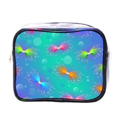 Non Seamless Pattern Blues Bright Mini Toiletries Bag (One Side)