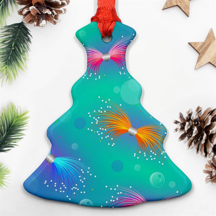 Non Seamless Pattern Blues Bright Christmas Tree Ornament (Two Sides)