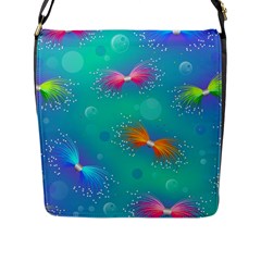 Non Seamless Pattern Blues Bright Flap Closure Messenger Bag (L)