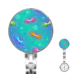 Non Seamless Pattern Blues Bright Stainless Steel Nurses Watch