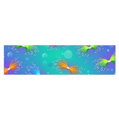 Non Seamless Pattern Blues Bright Oblong Satin Scarf (16  x 60 )