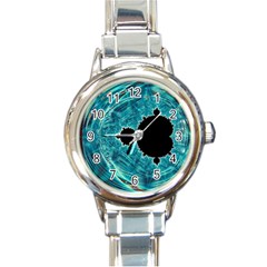 Fractal Abstract Background Round Italian Charm Watch by Ravend