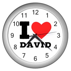 I Love David Wall Clock (silver) by ilovewhateva