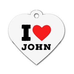 I Love John Dog Tag Heart (two Sides) by ilovewhateva