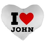 I love john Large 19  Premium Heart Shape Cushions Front