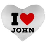 I love john Large 19  Premium Heart Shape Cushions Back