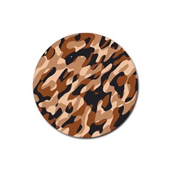 Abstract Camouflage Pattern Rubber Coaster (round) by Jack14